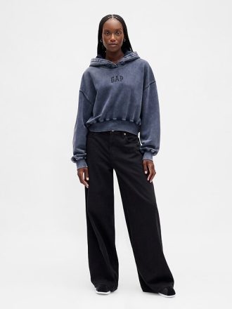 Felpa con cappuccio VintageSoft Crop Logo