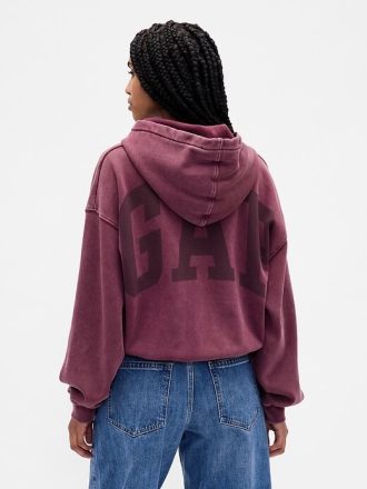 Felpa con cappuccio VintageSoft Crop Logo