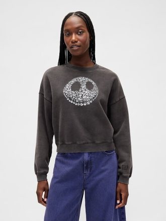 Felpa con teschio pesante The Nightmare Before Christmas di Tim Burton di Gap × Disney