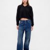 Felpa corta con scollo a V in French Terry Felpa corta con scollo a V in French Terry