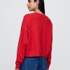 Felpa corta con scollo a V in French Terry Felpa corta con scollo a V in French Terry