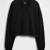 Felpa corta con scollo a V in French Terry Felpa corta con scollo a V in French Terry