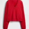 Felpa corta con scollo a V in French Terry Felpa corta con scollo a V in French Terry