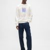 Felpa oversize con logo in spugna francese pesante Felpa oversize con logo in spugna francese pesante