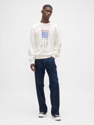 Felpa oversize con logo in spugna francese pesante