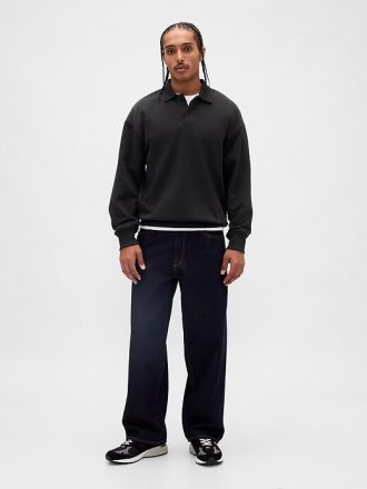 Felpa polo oversize pesante