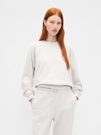 Felpa raglan in spugna francese pesante