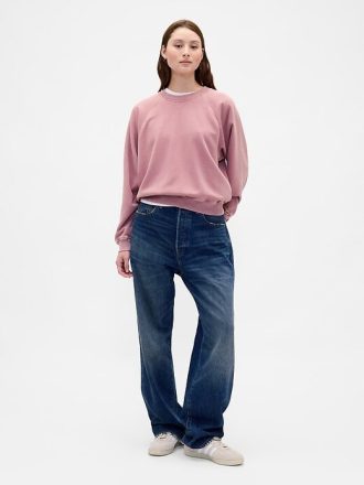 Felpa raglan in spugna francese pesante