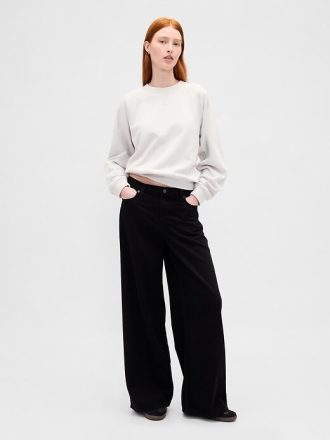 Felpa raglan in spugna francese pesante
