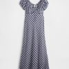 Gap × DÔEN Abito midi a quadretti 100% lino