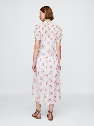 Gap × DÔEN Abito midi floreale con pieghe