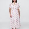 Gap × DÔEN Abito midi floreale con pieghe