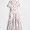 Gap × DÔEN Abito midi floreale con pieghe