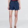 Gap × DÔEN Pantaloncini in denim a pieghe a vita alta