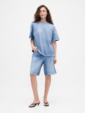 Gap × T-shirt in denim lavorato a maglia con tasca per adulti BÉIS