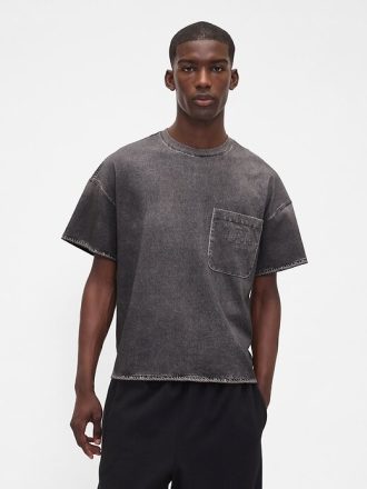 Gap × T-shirt in denim lavorato a maglia con tasca per adulti BÉIS