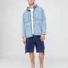 Giacca anorak oversize in denim ripstop con cerniera