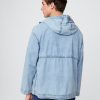 Giacca anorak oversize in denim ripstop con cerniera