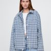 Giacca da coach a quadri in denim