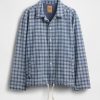 Giacca da coach a quadri in denim