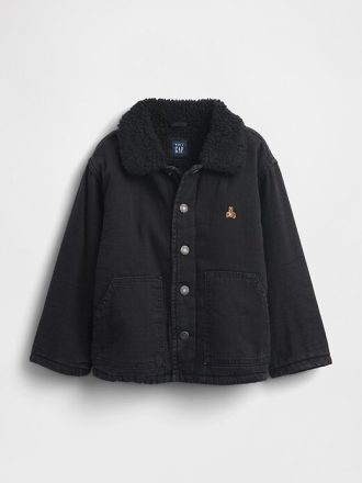 Giacca in denim con fodera in sherpa per neonati e bambini piccoli