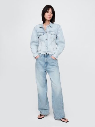 Giacca in denim con maniche a botte