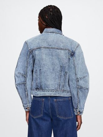 Giacca in denim con maniche a botte
