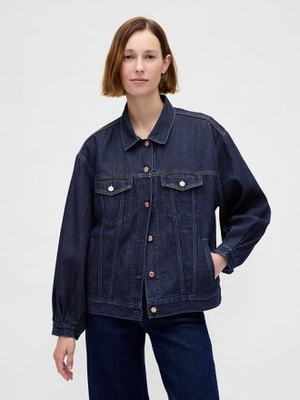 Giacca in denim con maniche a palloncino oversize UltraSoft Icon