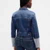 Giacca in denim con polsini a spillo e icona corta