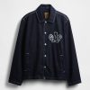 Giacca in denim da allenatore universitario Giacca in denim da allenatore universitario