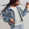 Giacca in denim floreale con maniche a palloncino per bambini Giacca in denim floreale con maniche a palloncino per bambini