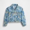 Giacca in denim floreale con maniche a palloncino per bambini Giacca in denim floreale con maniche a palloncino per bambini