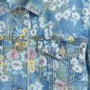 Giacca in denim floreale con maniche a palloncino per bambini Giacca in denim floreale con maniche a palloncino per bambini