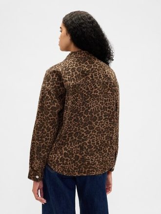 Giacca in denim leopardato ultrasoft