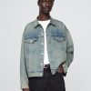 Giacca in denim oversize con icona