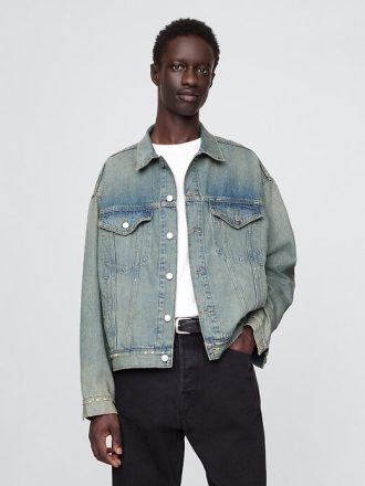 Giacca in denim oversize con icona