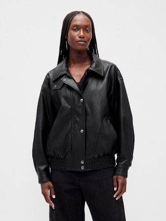 Giacca in pelle vegana oversize