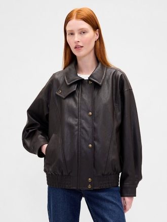 Giacca in pelle vegana oversize