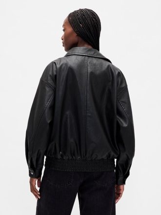 Giacca in pelle vegana oversize