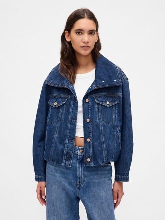 Giacca oversize in denim a bolle