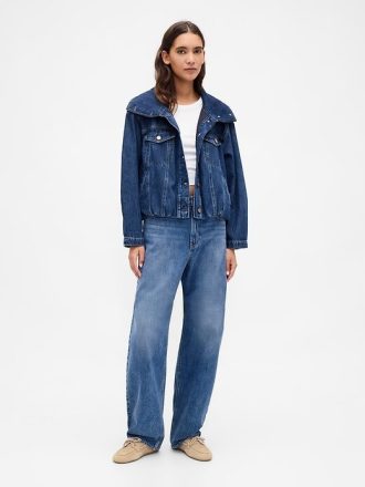 Giacca oversize in denim a bolle
