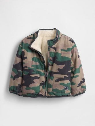 Giacca reversibile leggera in sherpa per neonati e bambini piccoli