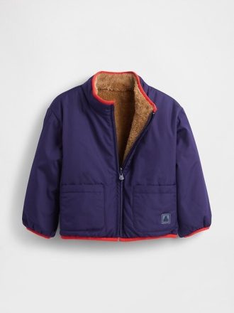Giacca reversibile leggera in sherpa per neonati e bambini piccoli