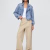 Giacca trench corta in denim ultrasoft Giacca trench corta in denim ultrasoft