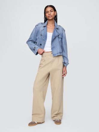 Giacca trench corta in denim ultrasoft