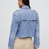 Giacca trench corta in denim ultrasoft Giacca trench corta in denim ultrasoft
