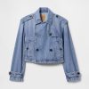 Giacca trench corta in denim ultrasoft Giacca trench corta in denim ultrasoft