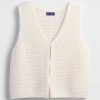 Gilet 100% cotone con lavorazione all’uncinetto Gilet 100% cotone con lavorazione all’uncinetto