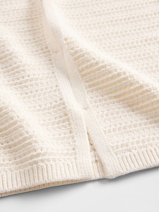 Gilet 100% cotone con lavorazione all’uncinetto Gilet 100% cotone con lavorazione all’uncinetto
