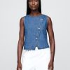 Gilet asimmetrico in denim
